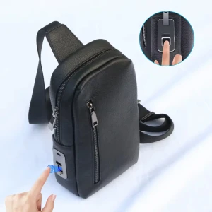 کیف کمری چرمی با قفل اثر انگشت شیائومی مدل FLV2214